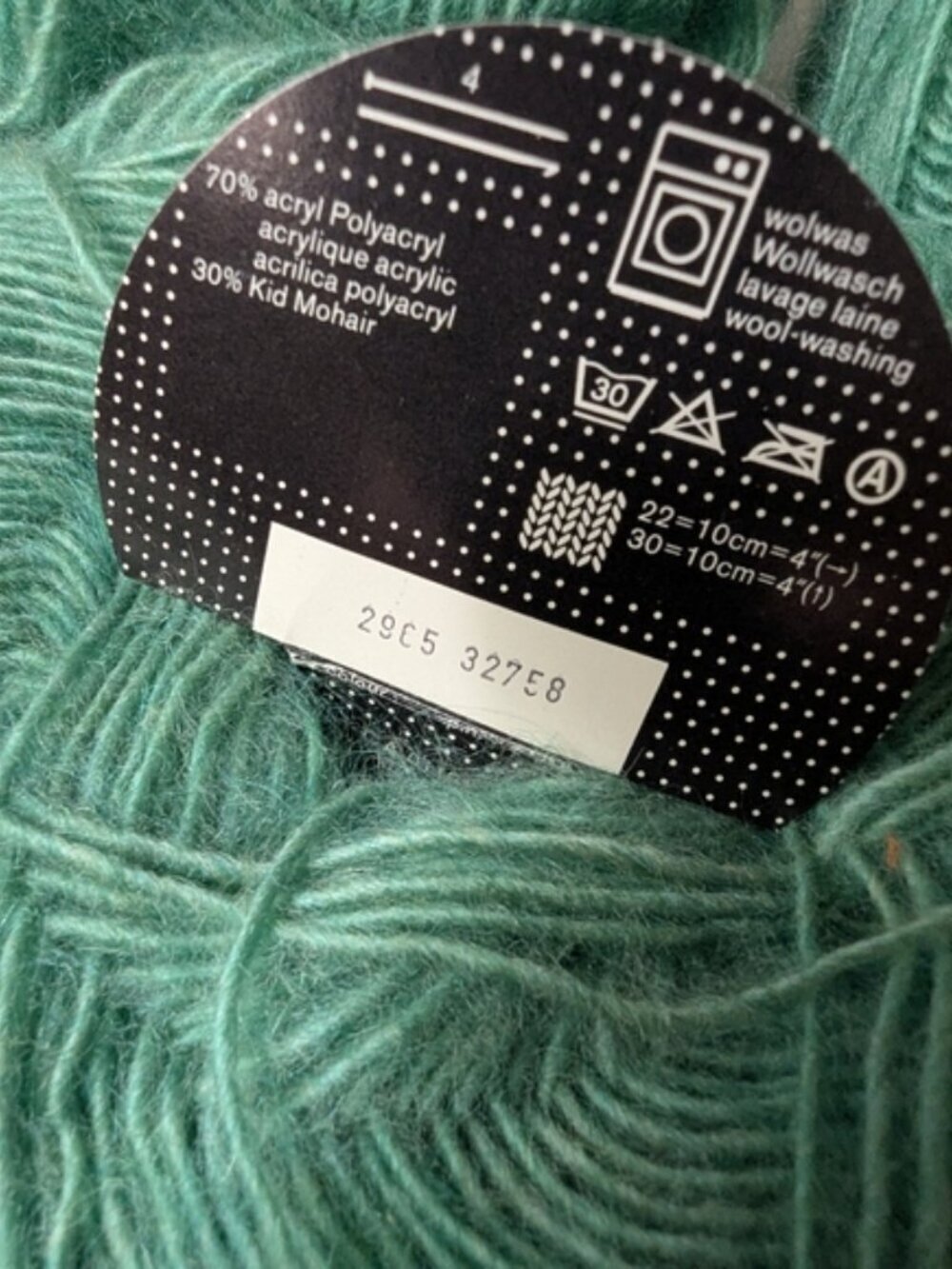 Vintage yarn Scheepjes Kid Mohair 30% DK Yarn Green 8 Balls x 50g - Picture 5 of 8